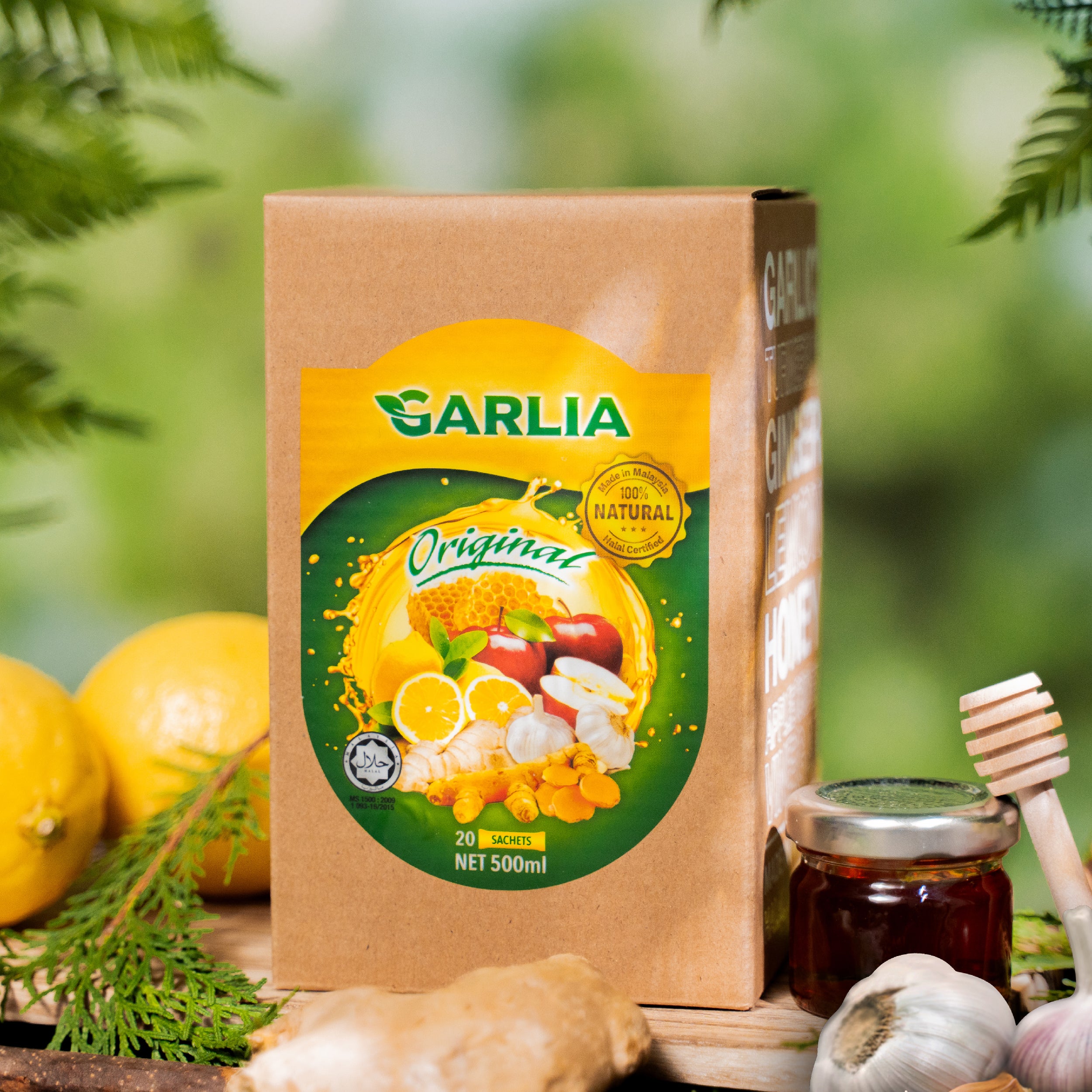 Garlia 加利雅 - 原生特濃・薑蒜檸蜜蘋果醋20包獨立包盒裝 (500ml)